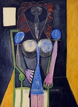 Abstract and Decorative Painting - Femme dans un fauteuil 1946 Cubism